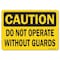 Signmission OSHA Caution, 7" Height, Decal, 10" x 7", Landscape, Do Not Operate Without Guards OS-CS-D-710-L-19146 - alternate 1